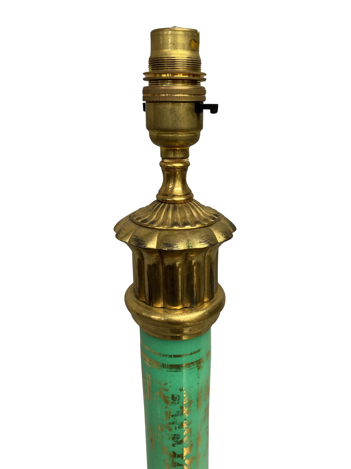 An Italian Eglomise Lamp In Mint Green Glass photo furniture