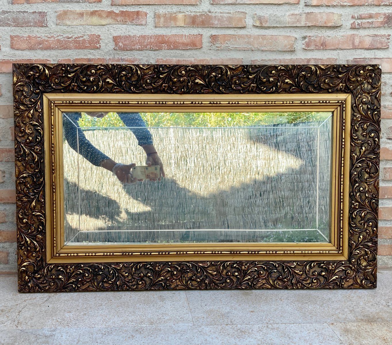 Early 20th Century Spanish Beveled Mirrors With Gold Frames, Set Of 2 photo vintage