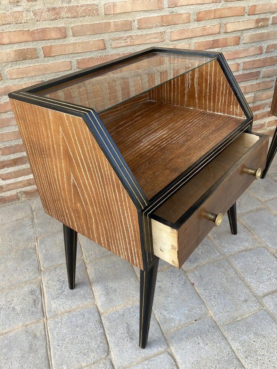 photo buy Mid Century Italian Glass Nightstands, 1960s, Set Of 2
