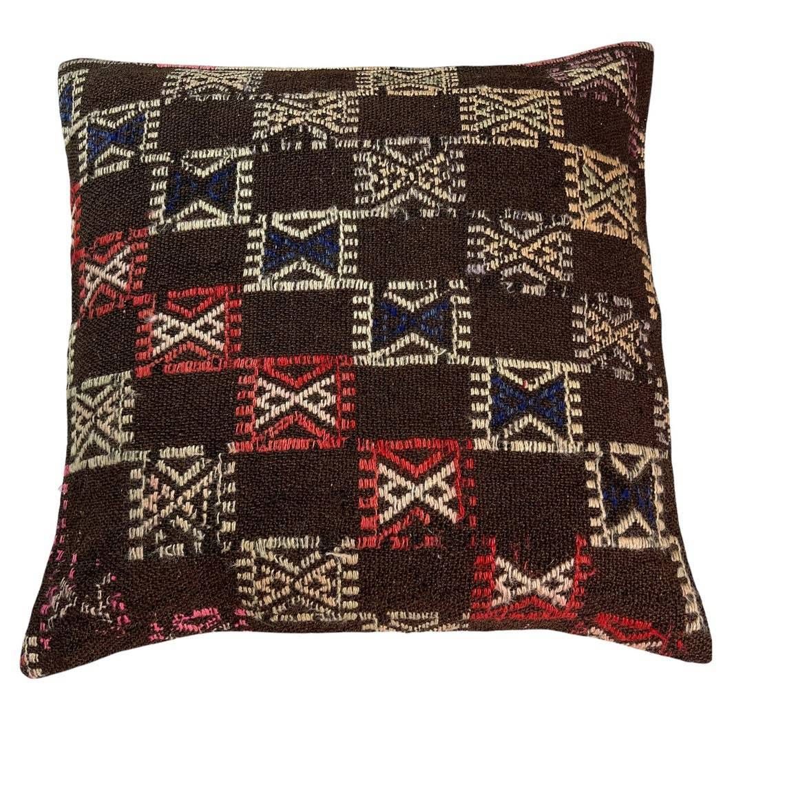 Anatolian Handwoven Kilim Pillow Cushion Cover Kilim Pillow Cover Tribal Pillow Ethnic Kelim Kissenbezug  60x60 Cm Kilim Cushion Cover photo buy