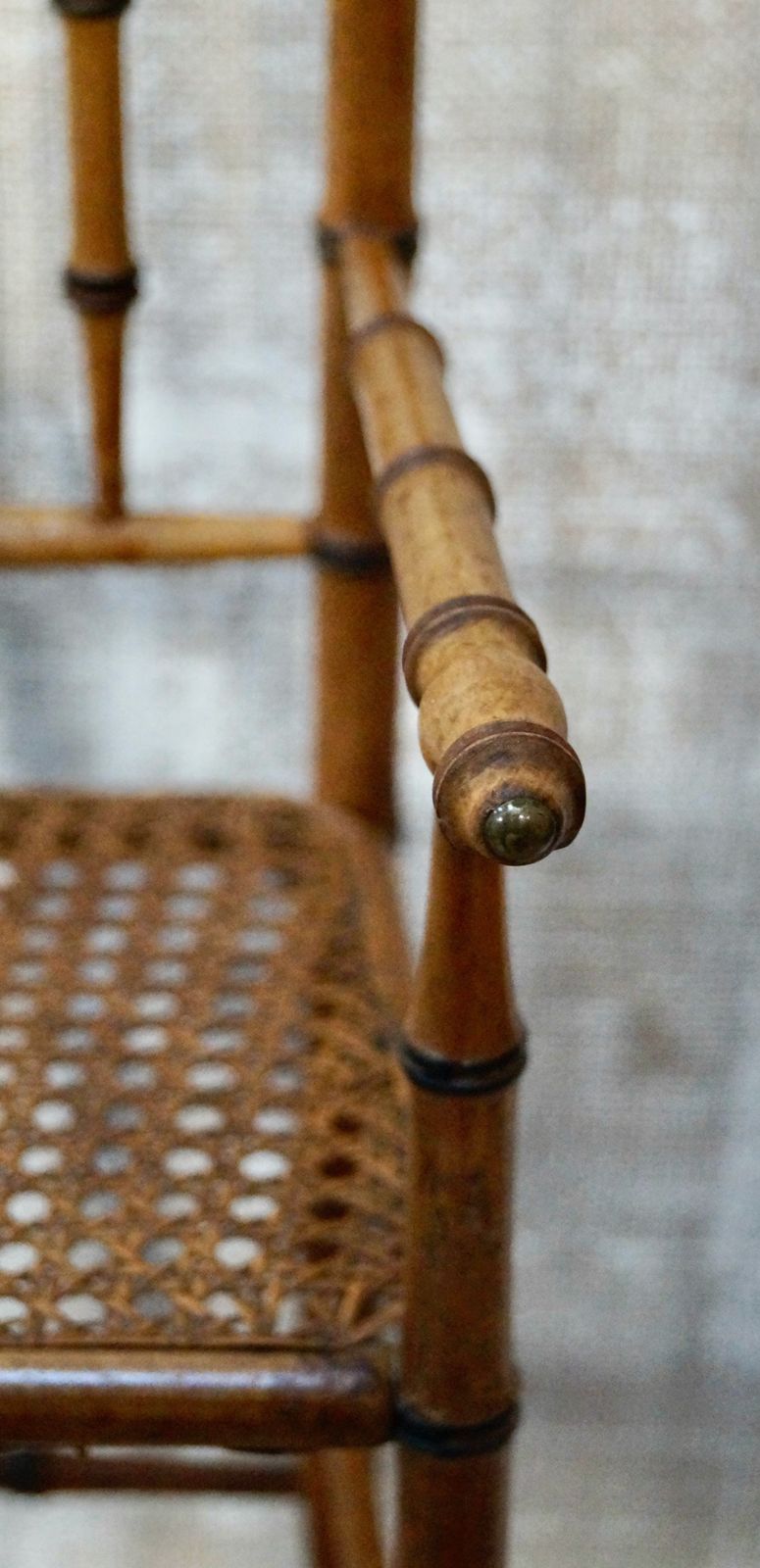 Home Decor Rare French Antique Faux Bamboo Dolls Highchair photo