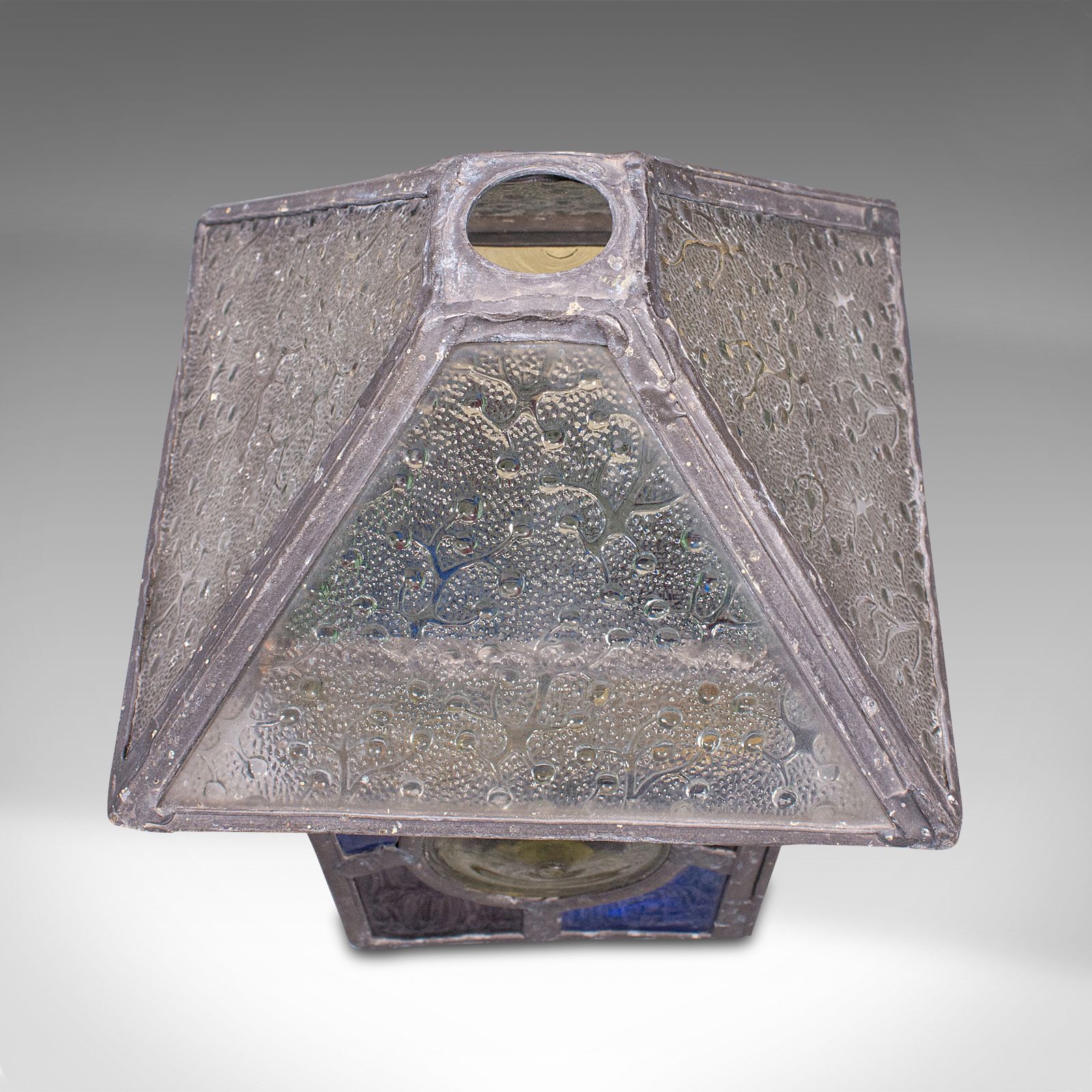 Antique Decorative Lantern Hood, English, Stained Glass, Lamp Shade, C.1900 photo 495.0