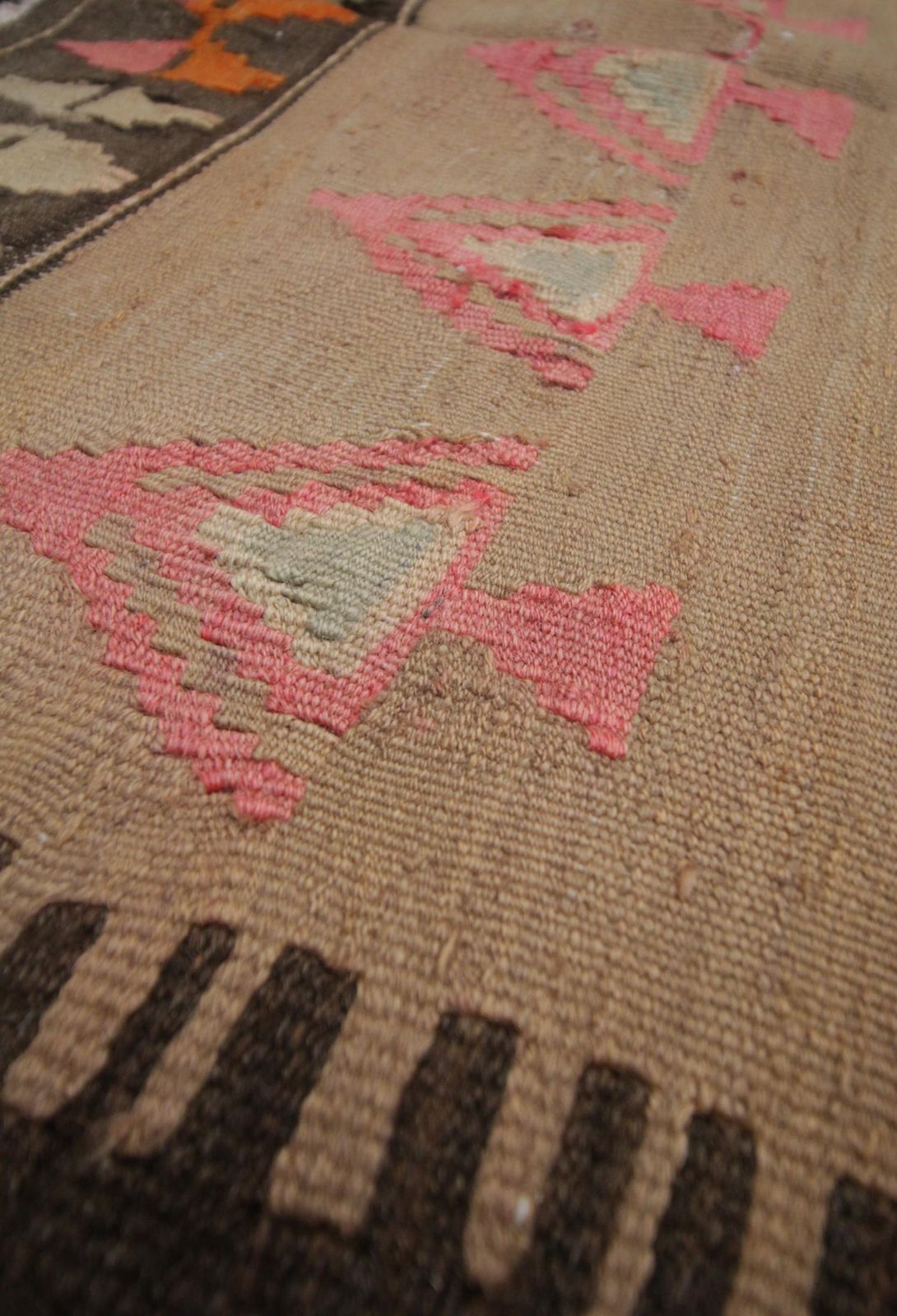 Handmade Carpet Kilim Rug, Traditional Tribal Red Wool Area Rug photo 1450.0