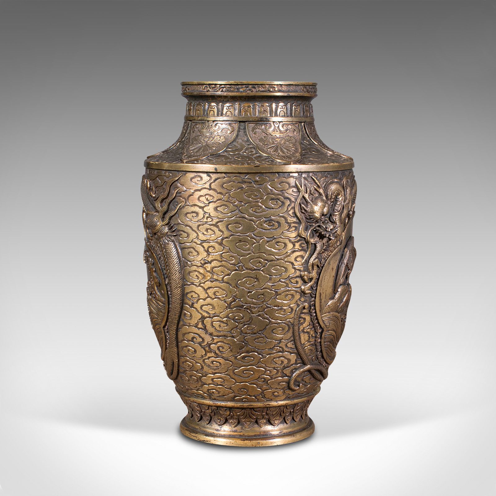 Large Antique Decorative Vase, Japanese, Bronze, Meiji Period, Urn, C.1900 photo buy