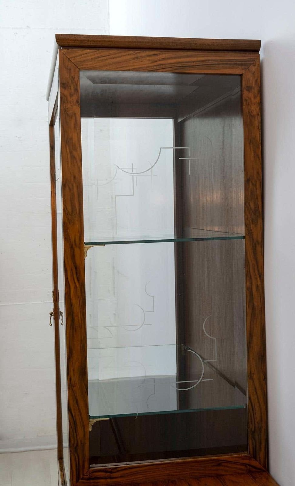 Furniture Art Dèco Italian Walnut Vitrines Or Bar Display Cabinet, 1925 photo