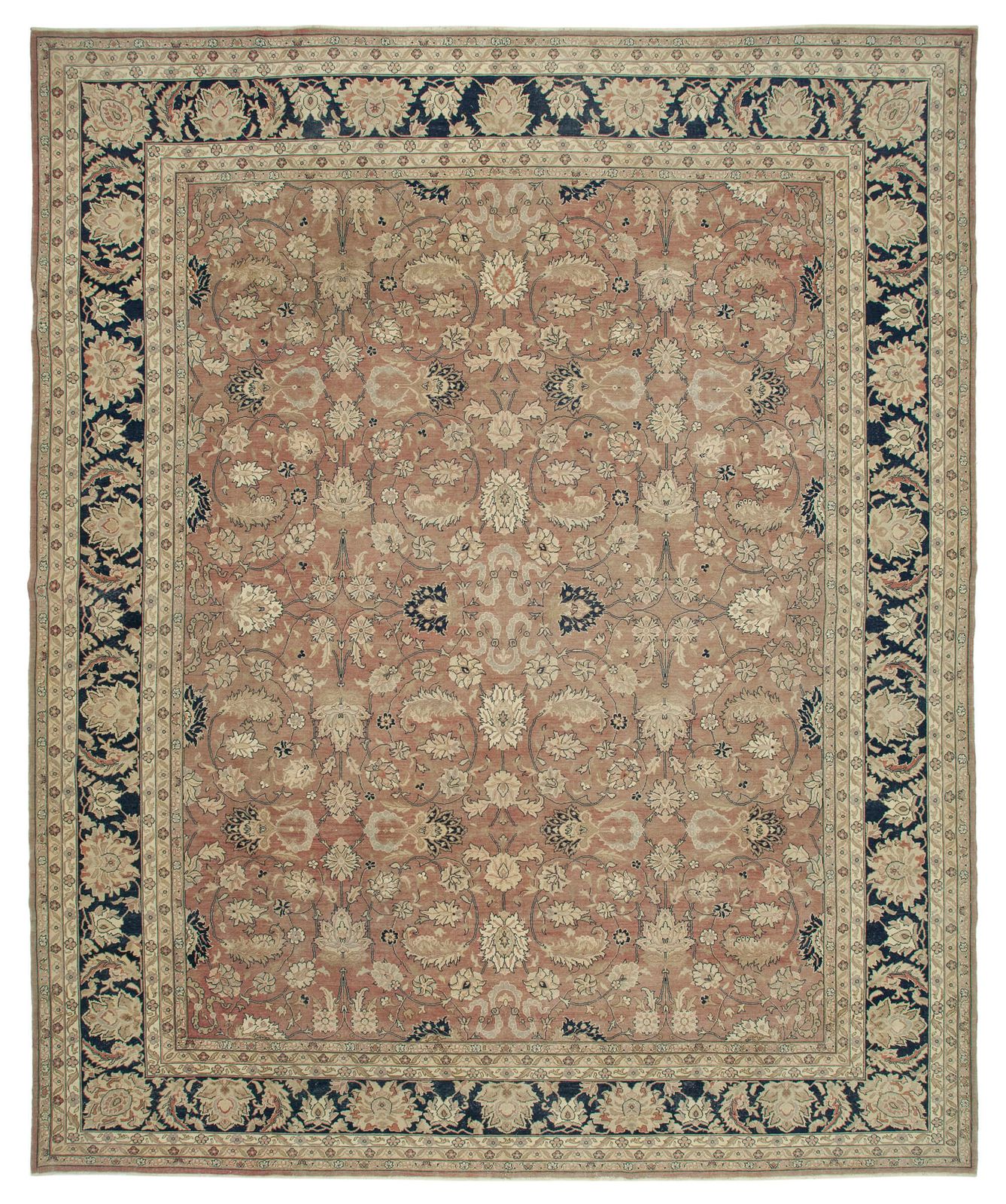 Handmade Wool Oriental Beige Large Oushak Area Rug   400 Cm X 490 Cm