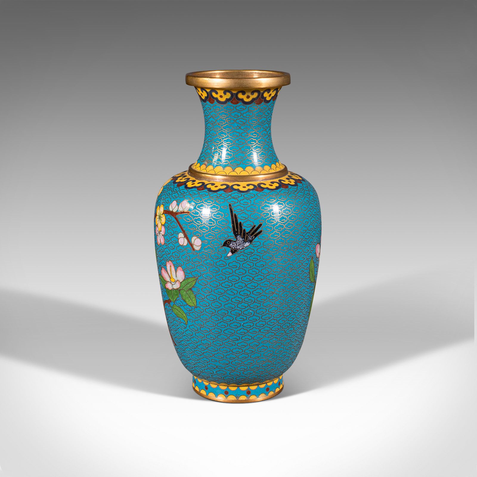 photo furniture Pair Of Vintage Cloisonne Posy Vases, Chinese, Flower, Baluster, 1940
