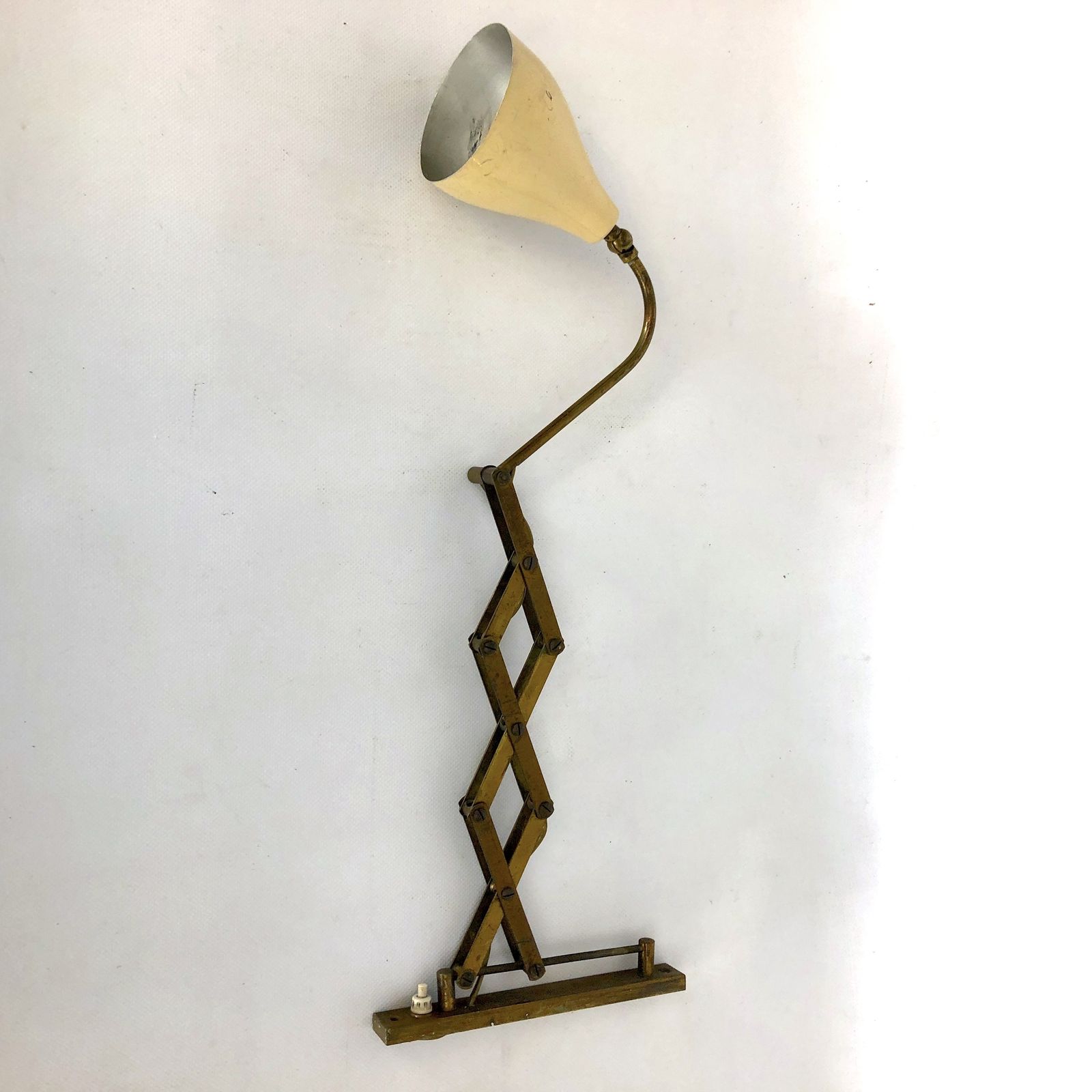 photo for sale Stilnovo Style, Mid Century Brass Scissor Wall Lamp From 50s