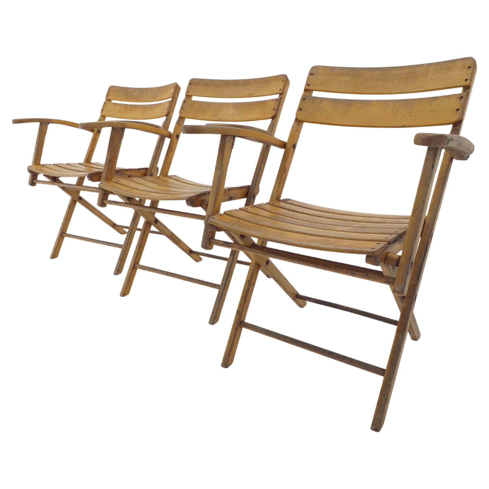 Set van drie Bauhaus klapstoelen (fauteuils) Naether