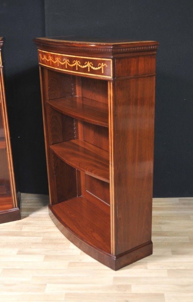 Pair Regency Adjustable Shelving Sheraton Inlay photo for sale