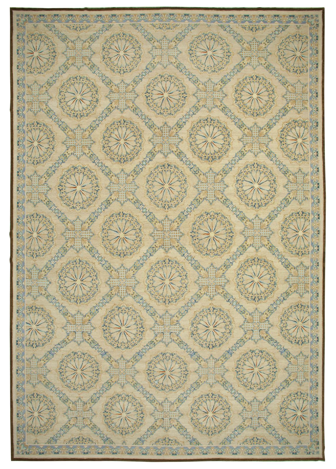 Hand Knotted Oriental Beige Large Oushak Rug   417cm X 614cm
