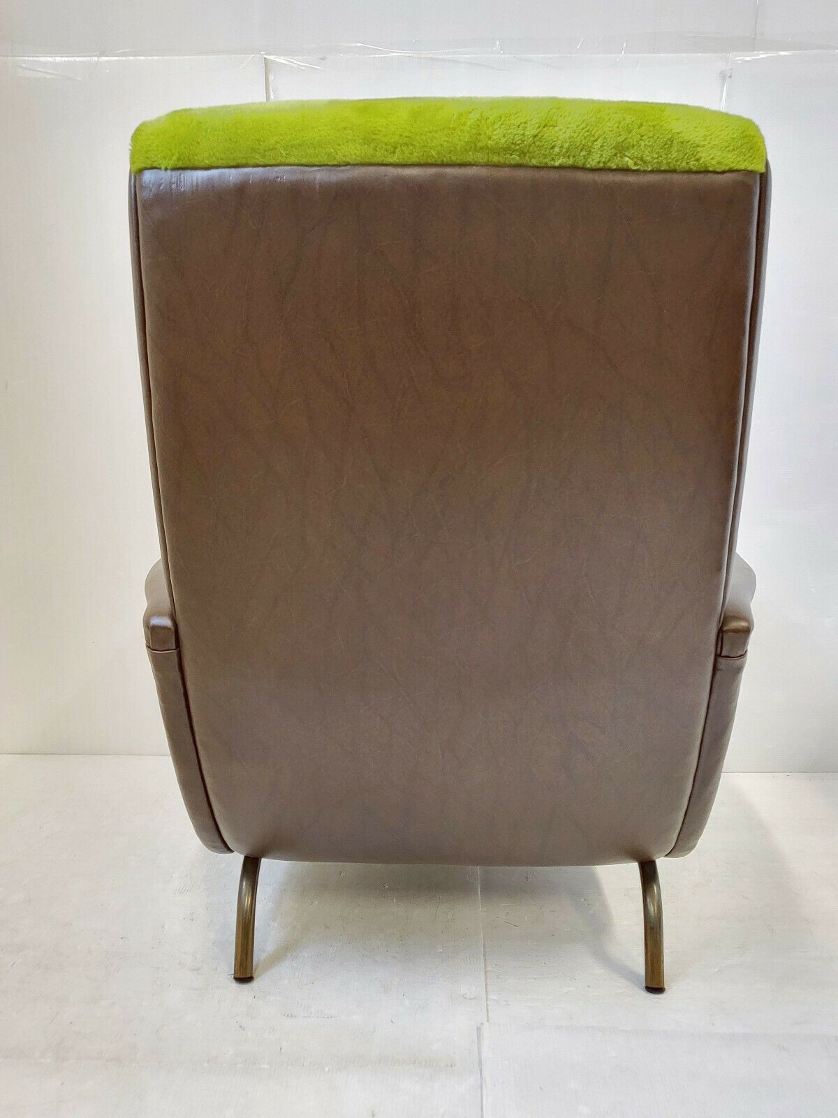 Vintage Fauteuil Ca. Jaren 1960, In De Stijl Van Marco Zanuso, Bruin Vinyl photo 566.0