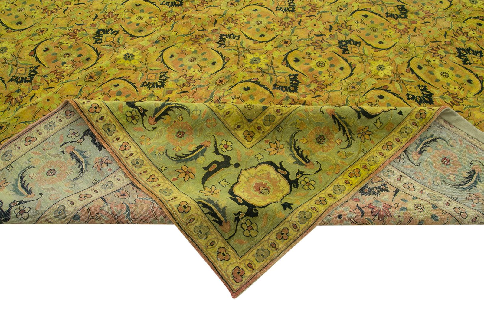 One Of A Kind Oriental Hand Knotted 2000s 414 Cm X 554 Cm Green Oushak Large Area Rug photo vinterior