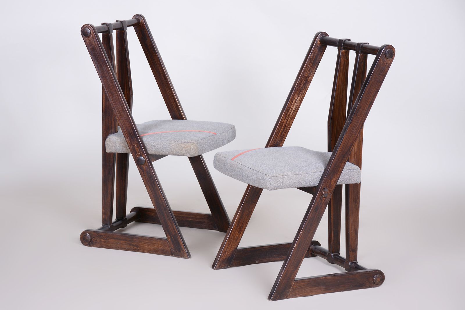 Pair Of Avant Gard Armchairs. Made In 1940s Czechia. Original, Non Restored. photo buy