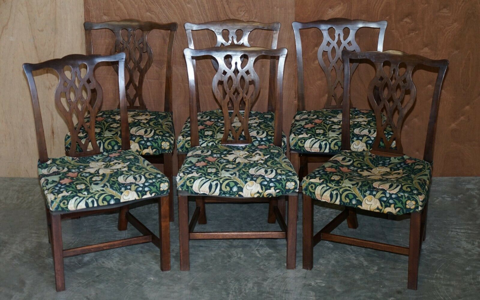 8 Antique George III Circa 1830 Thomas Chippendale Dining Chairs William Morris photo furniture