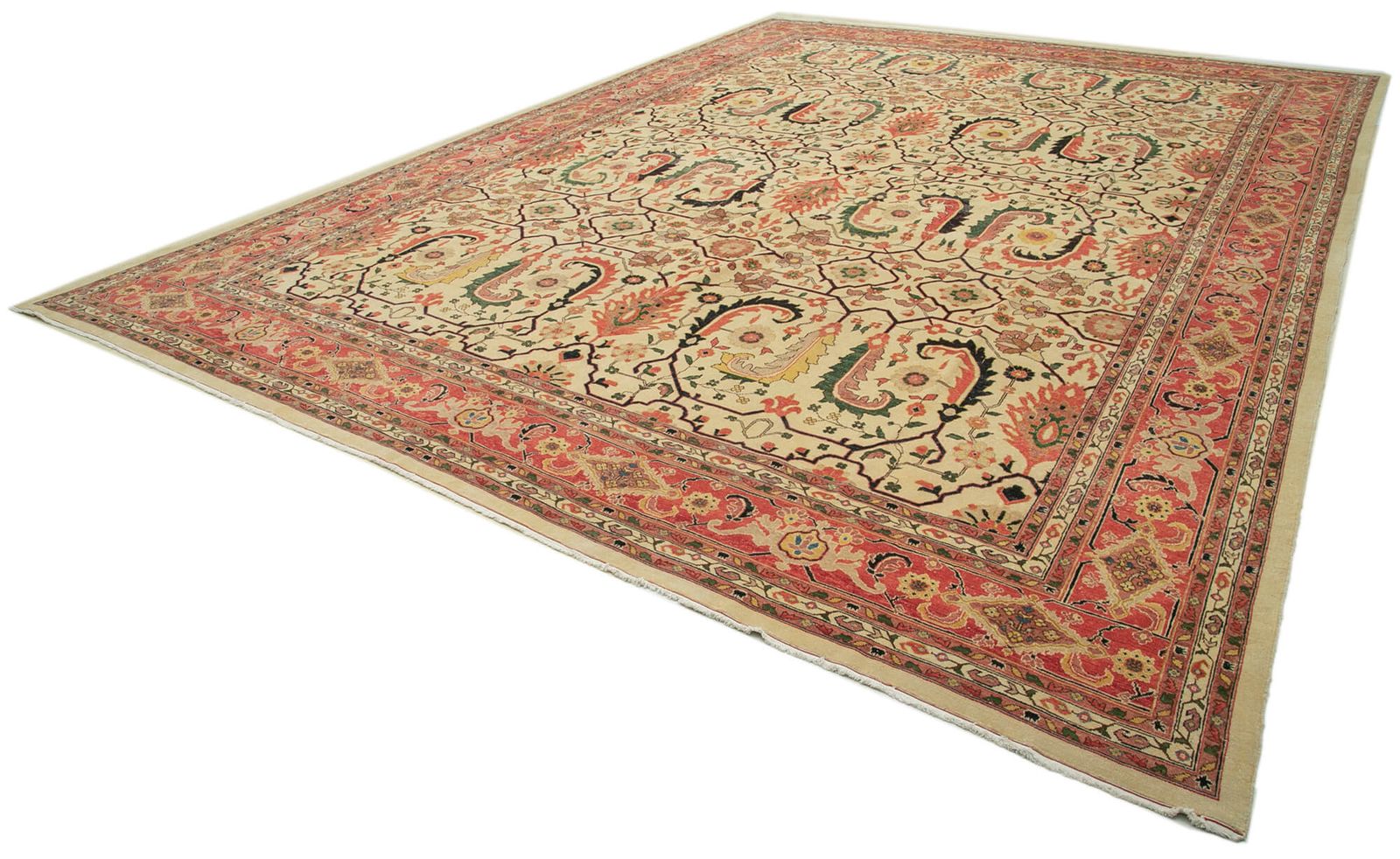 Oriental Hand Knotted 2000s 420 Cm X 537 Cm Orange Large Oushak Carpet photo for sale