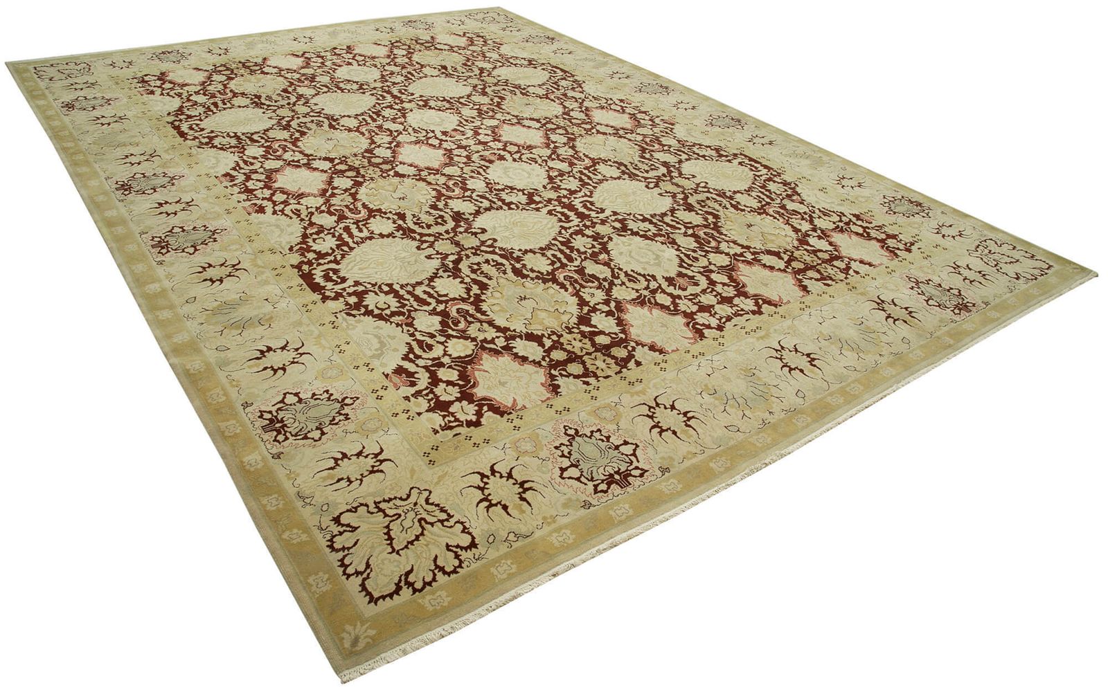 Oriental Hand Knotted 2000s 397 Cm X 535 Cm Beige Large Oushak Carpet photo furniture