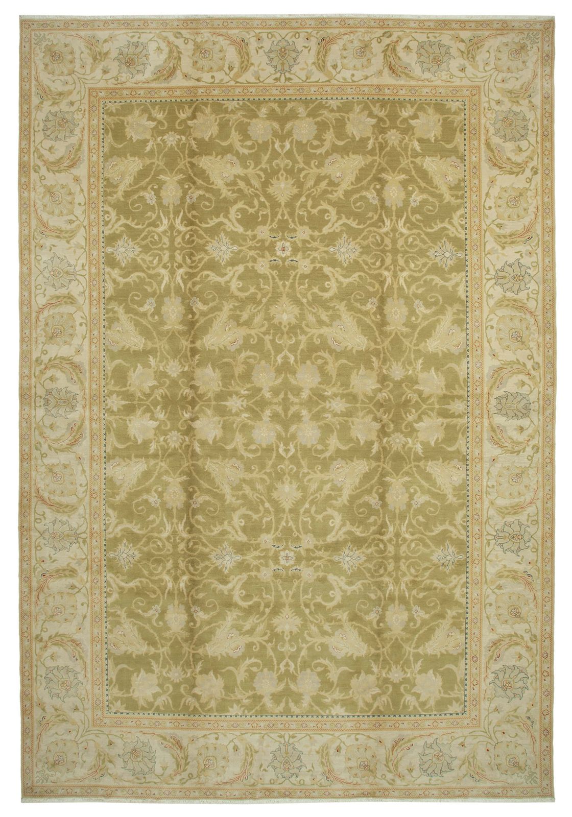 Oriental Handmade 2000s 365 Cm X 530 Cm Beige Large Oushak Area Rug