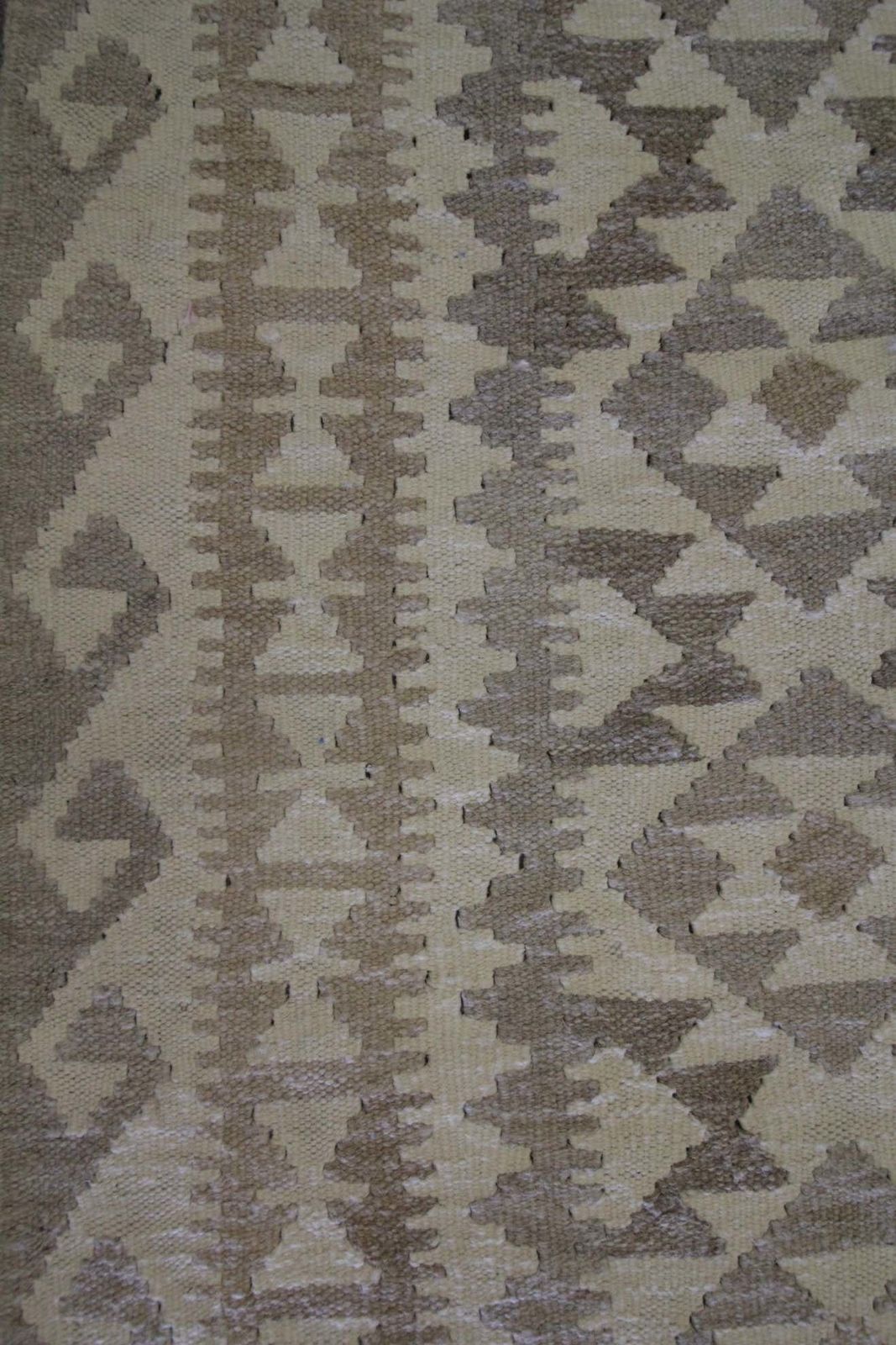 Scandinavian Style Kilim Rug Handmade Carpet Coffee Brown Geometric Rug photo 1100.0
