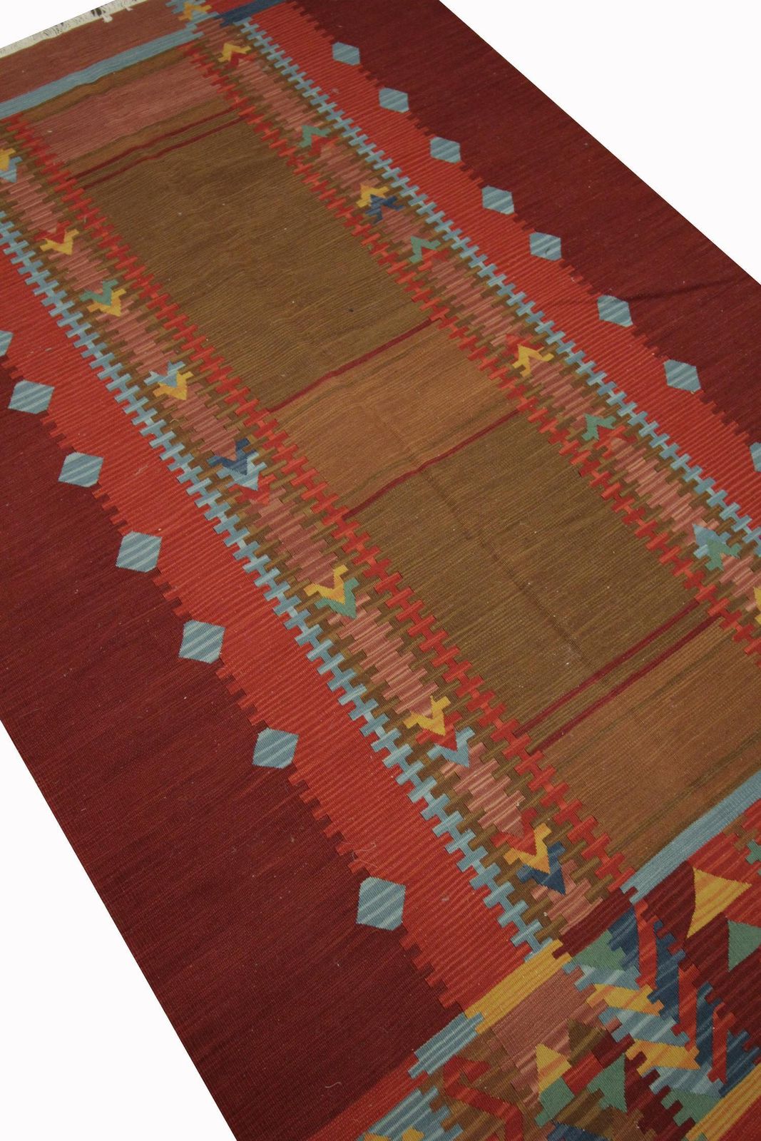 Modern Kilim Rug Traditional Carpet Red Kilims Wool Flatwoven Area Rug photo furniture