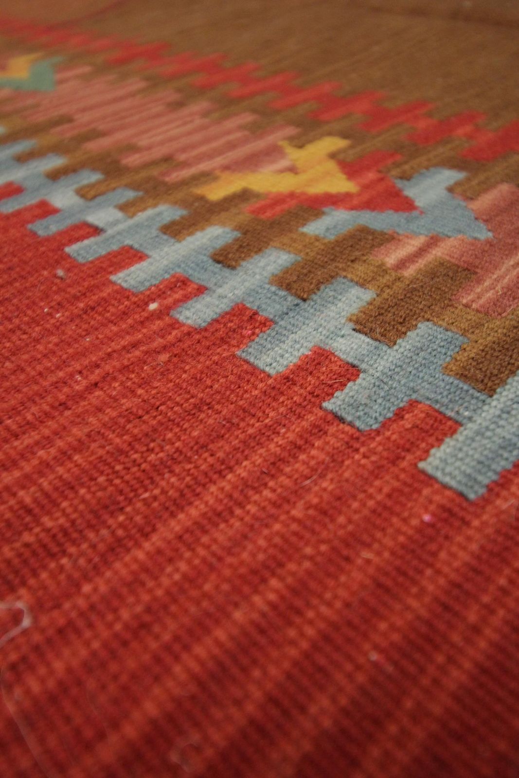 Modern Kilim Rug Traditional Carpet Red Kilims Wool Flatwoven Area Rug photo for sale