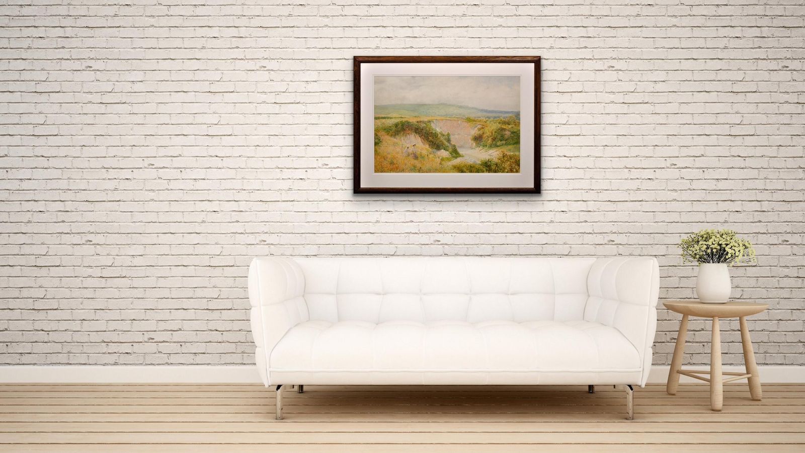Charles Gregory 1849 To 1920. English. Summers Day At Steyning Bowl, West Sussex, South Downs Way. Framed Watercolour. Victorian Landscape. photo buy