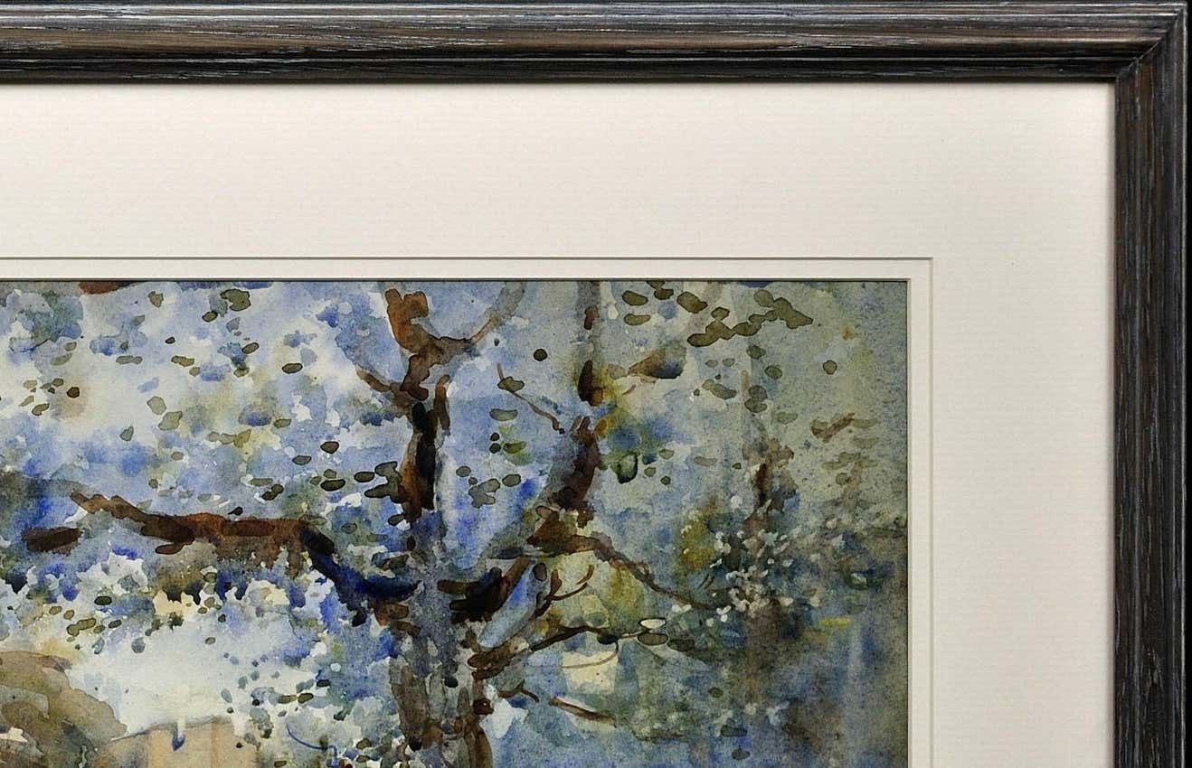 Edgar Woollatt 1871 To 1931. Romany Gypsy Caravan At The Round House, Clifton Lane, Wilford, Nottingham Circa 1910. Framed Watercolour Painting. photo 2345.0