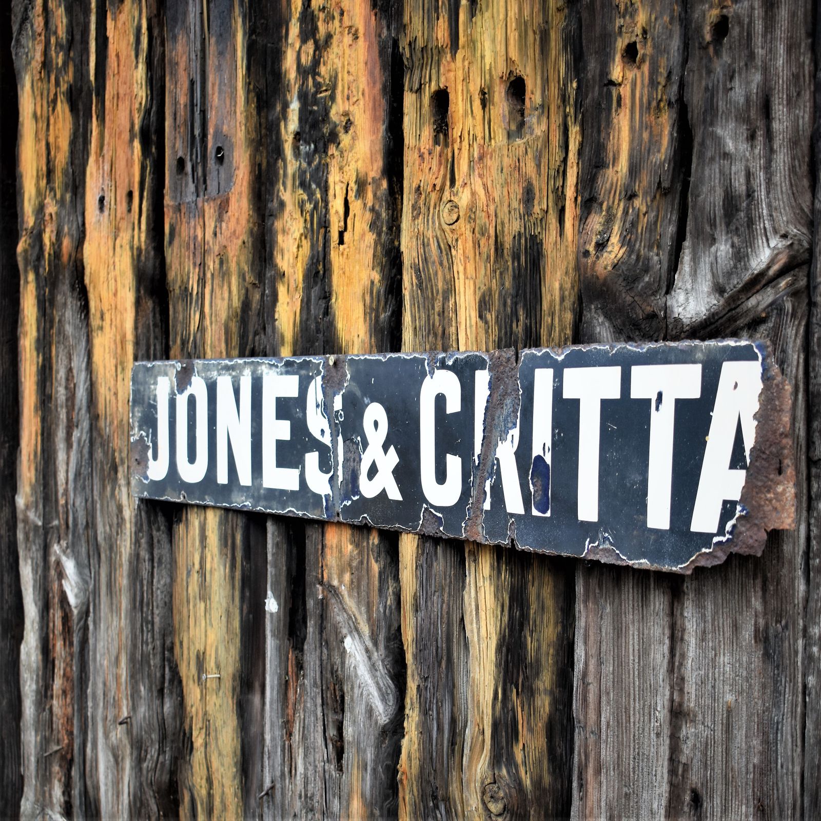 Antique Vintage Original Jones & Critta Enamel Shop Advertising Wall Sign photo furniture