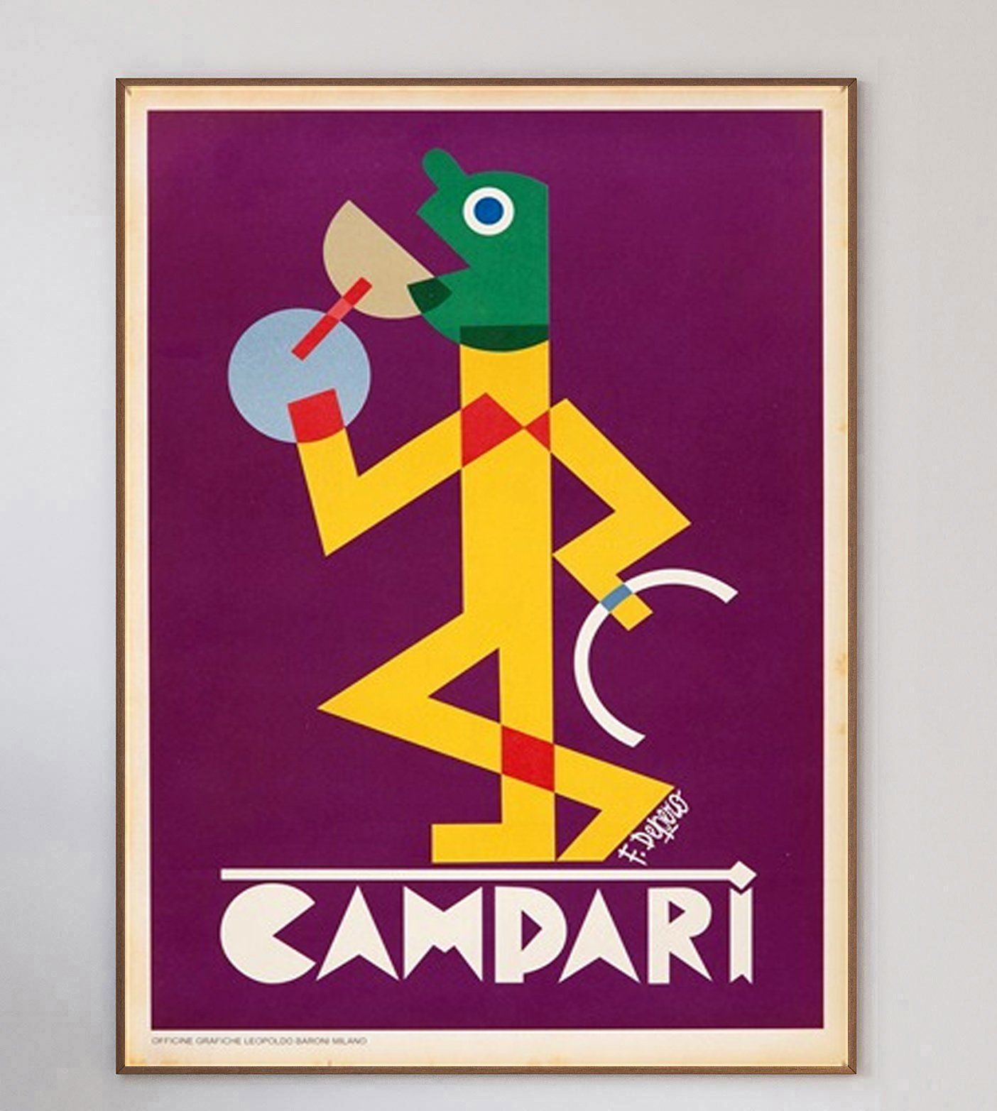 Campari Viola   Fortunato Depero Original Vintage Poster photo 1442.0
