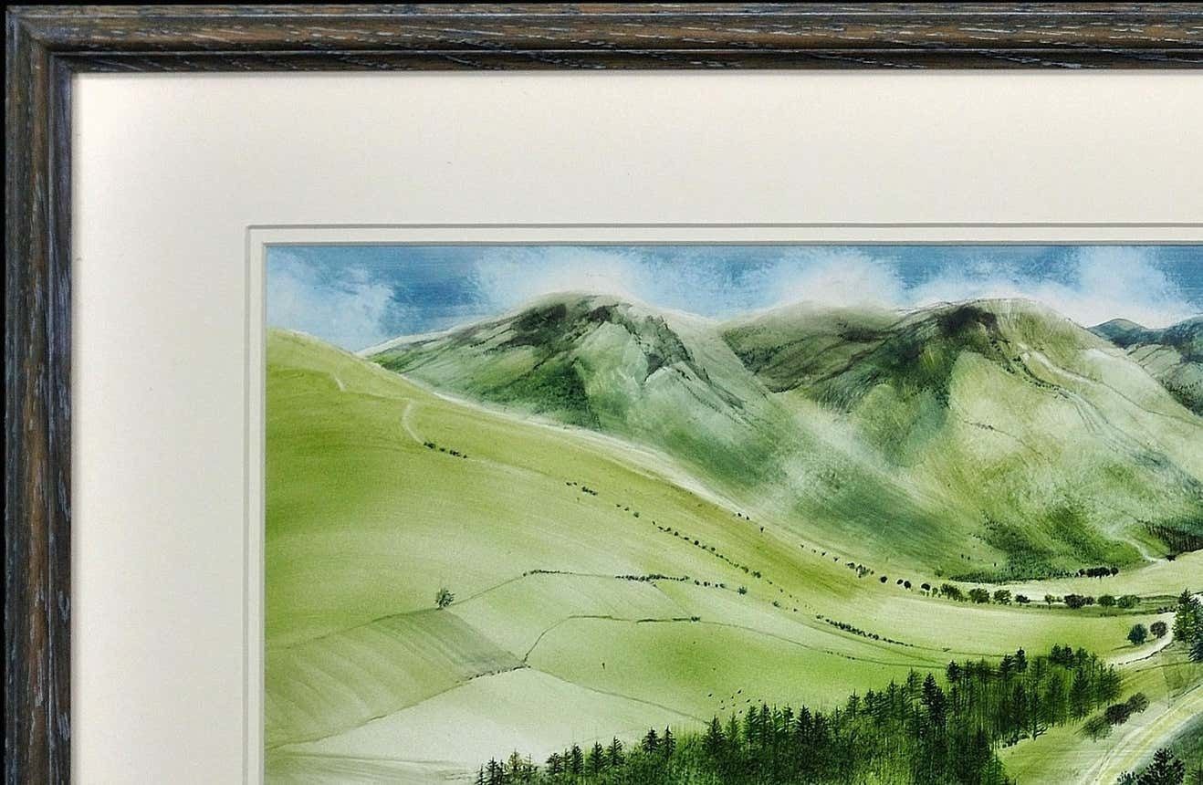 Ronald Maddox 1930 To 2018. English. Landscape Pattern, Glen Lyon, Scotland, 1980. Watercolour. Longest, Loneliest And Loveliest Glen In Scotland. photo vinterior