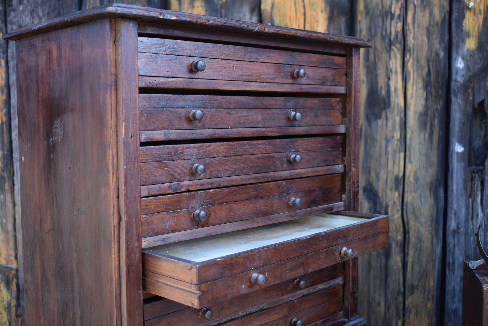 Antique 19th Century Specimen Display Cabinet Bank Of Drawers Museum Display photo furniture
