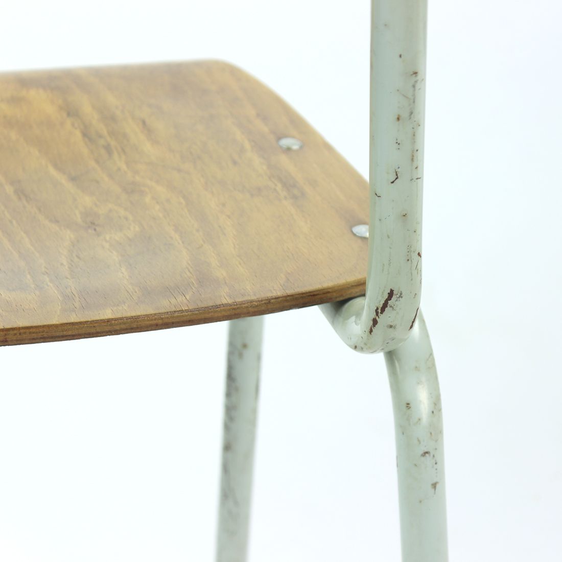 School Chair In Metal And Plywood, Kovona, Czechoslovakia 1960s photo for sale