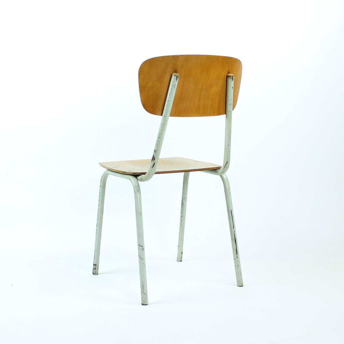 School Chair In Metal And Plywood, Kovona, Czechoslovakia 1960s photo buy