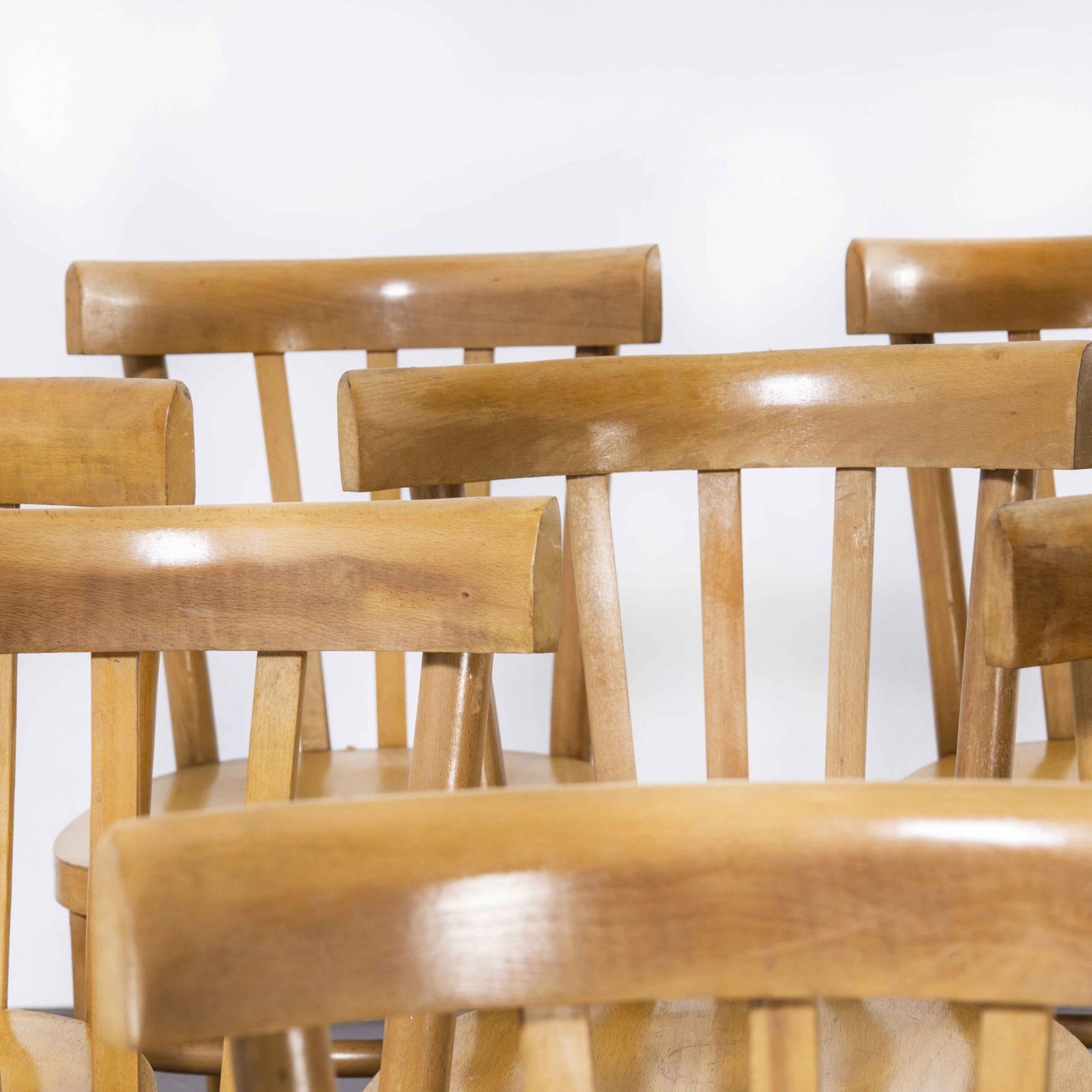1970’s Baumann Bentwood Bistro Dining Chair – Round Seat – Set Of Eight photo furniture