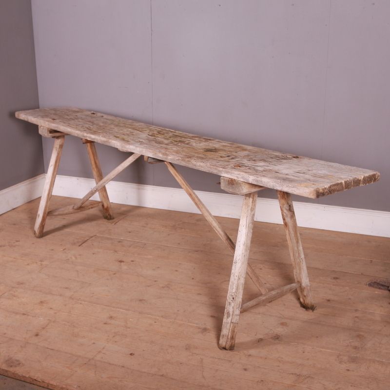 Oak And Poplar Trestle Table, 1800s photo furniture