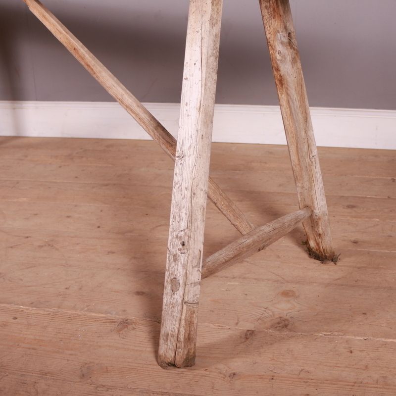 Oak And Poplar Trestle Table, 1800s photo for sale
