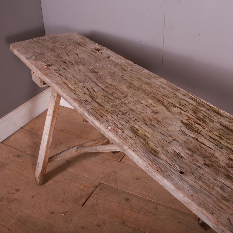 Oak And Poplar Trestle Table, 1800s photo 1800.0