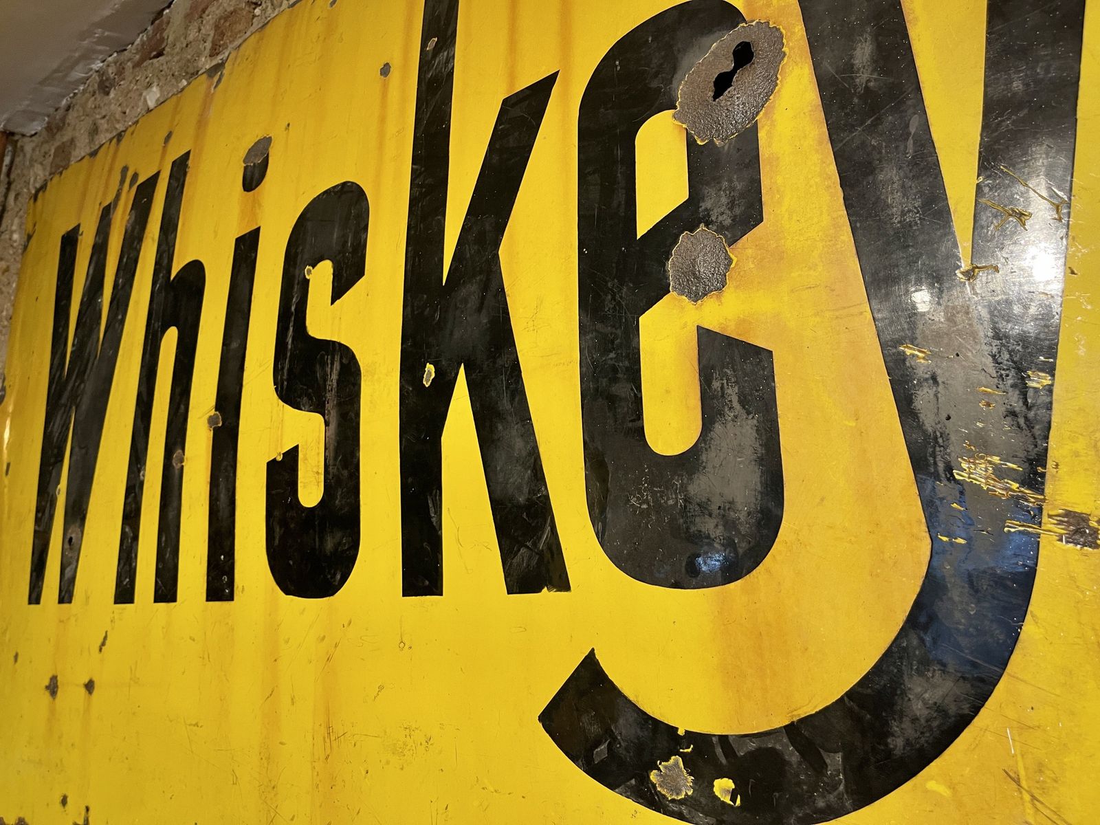 Home Decor American Antique Enamel Advertising Bar Whiskey Drinking Sign Wall Art photo
