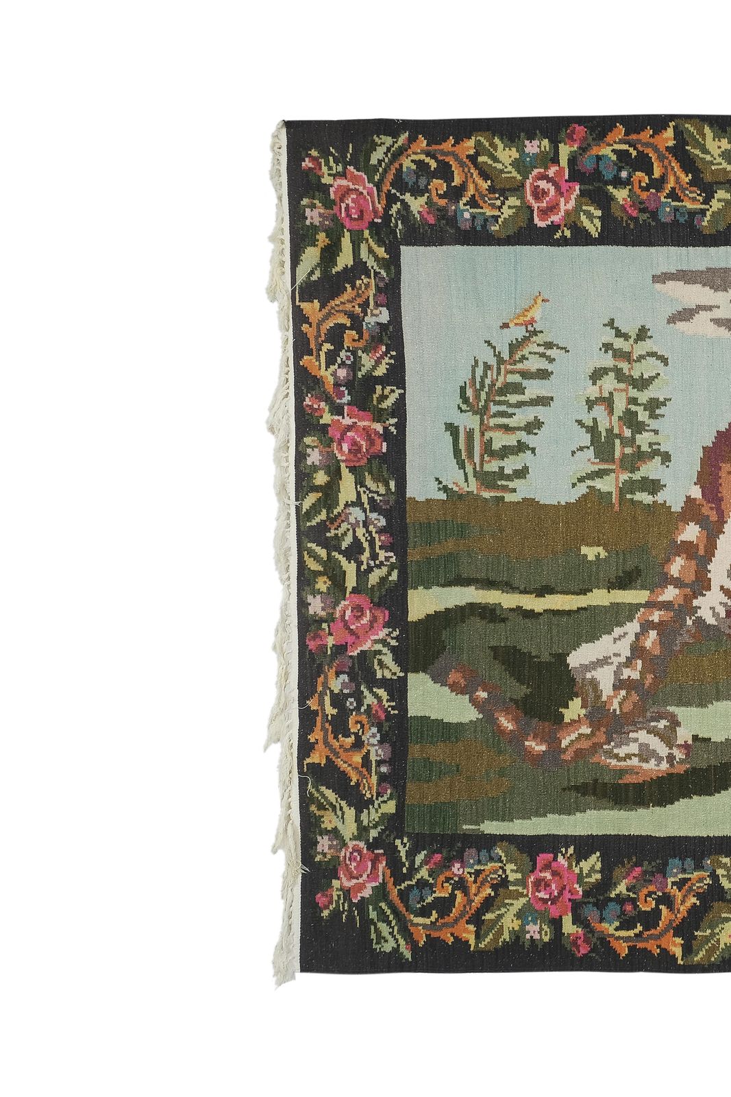 Vintage Tiger Kilim Rug Animal 6'8" X 9'4" photo for sale
