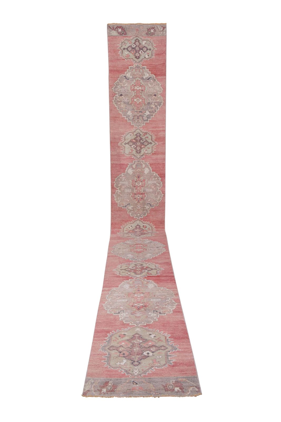 Vintage Turkish Oushak Runner With Eclectic Mediterranean Style Long Runner 2'9" X 21'8"