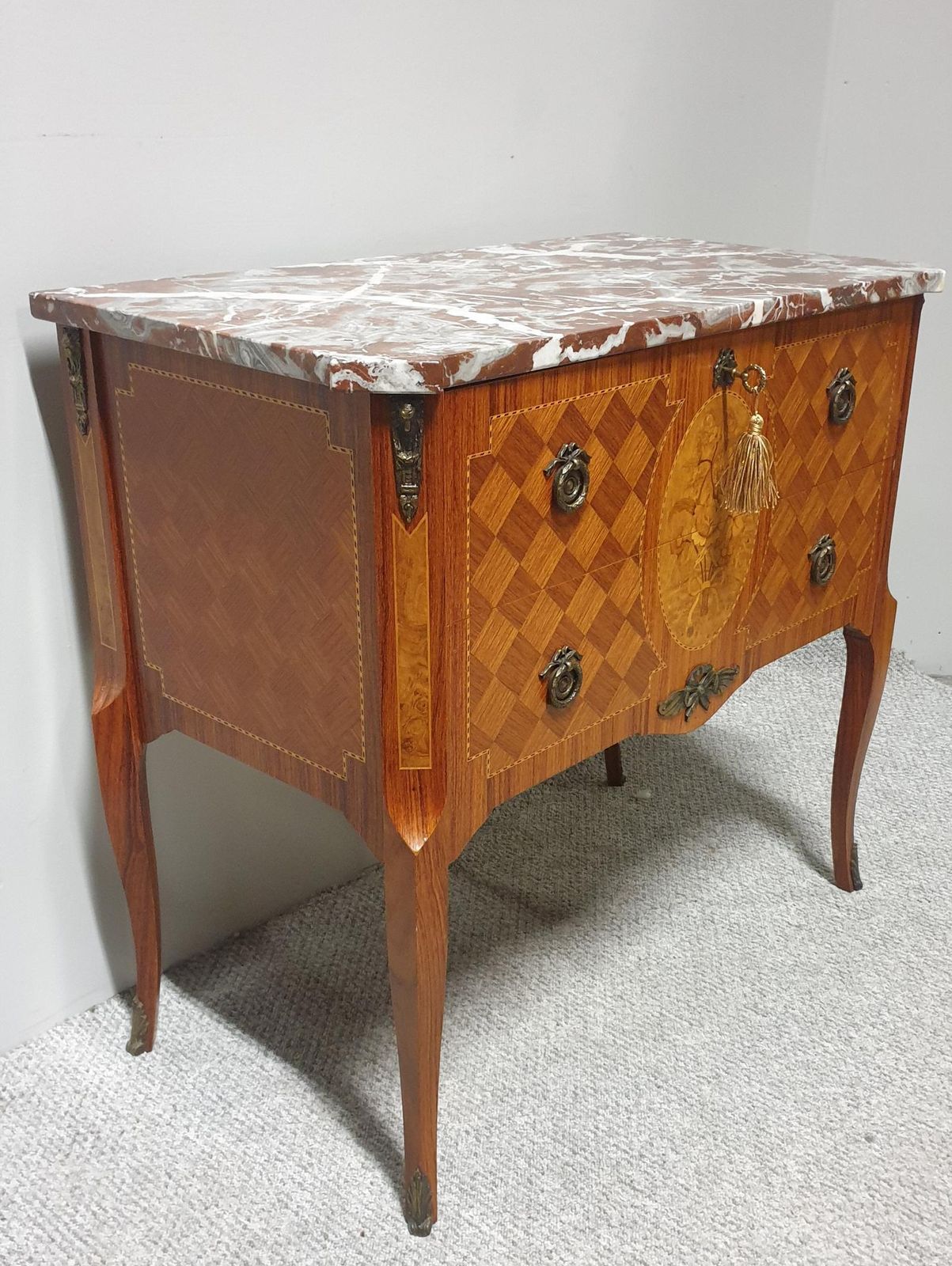 French Marquetry Commode Chest Of Two Drawers photo 895.0
