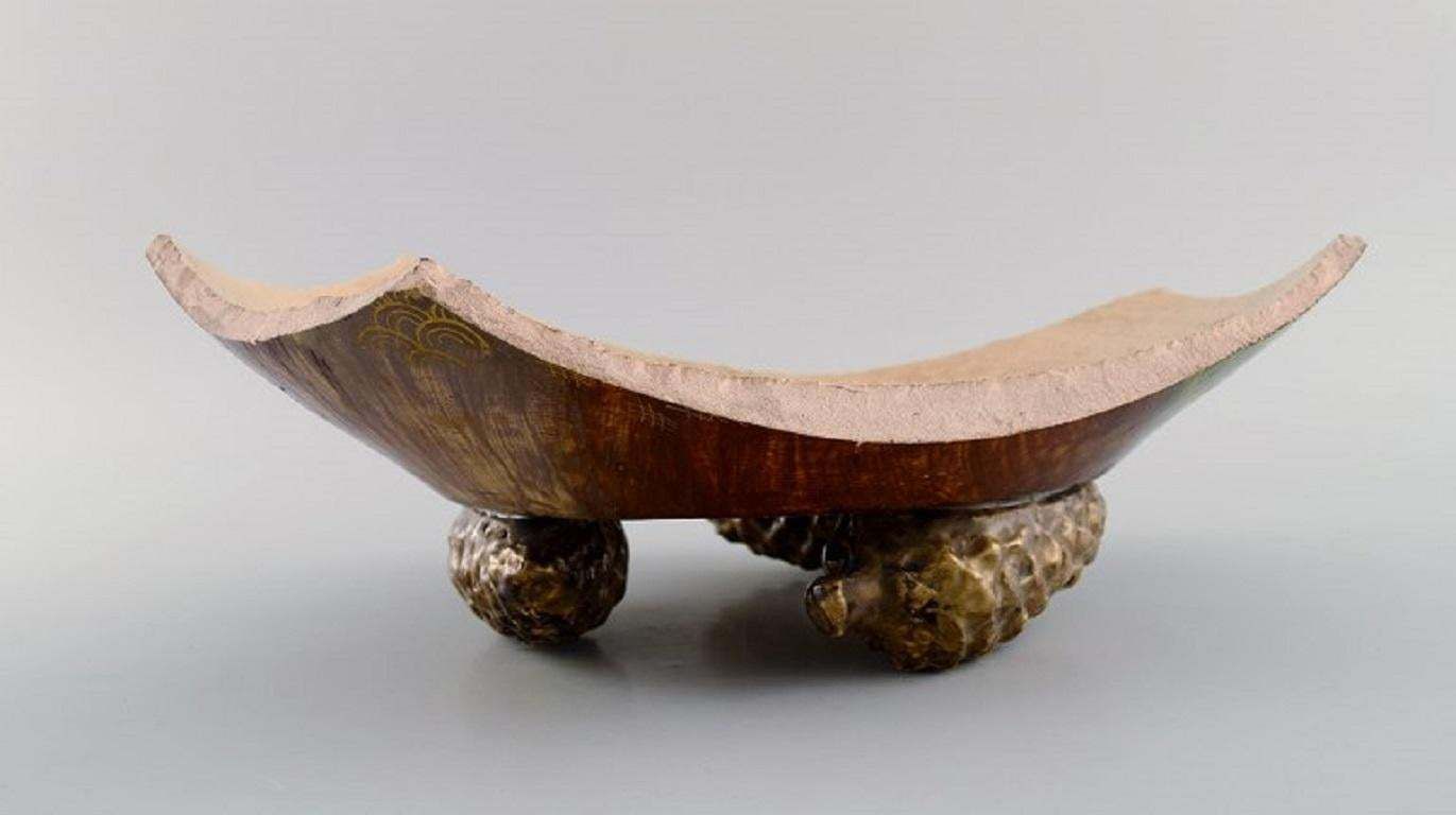 Emile Gallé For St. Clement, Nancy, Antique Art Nouveau Bowl In Faience photo 765.0