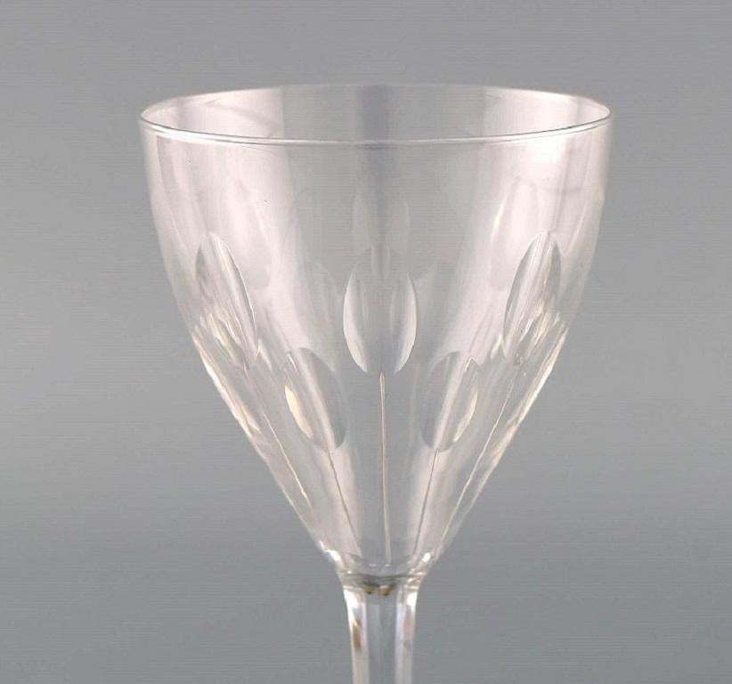 Baccarat, France, Nine Red Wine Glasses In Clear Mouth Blown Crystal Glass photo Home Decor