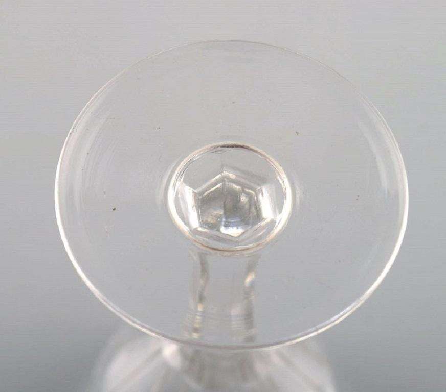 Baccarat, France, Seven Tallyrand Glasses In Clear Mouth Blown Crystal Glass photo vintage