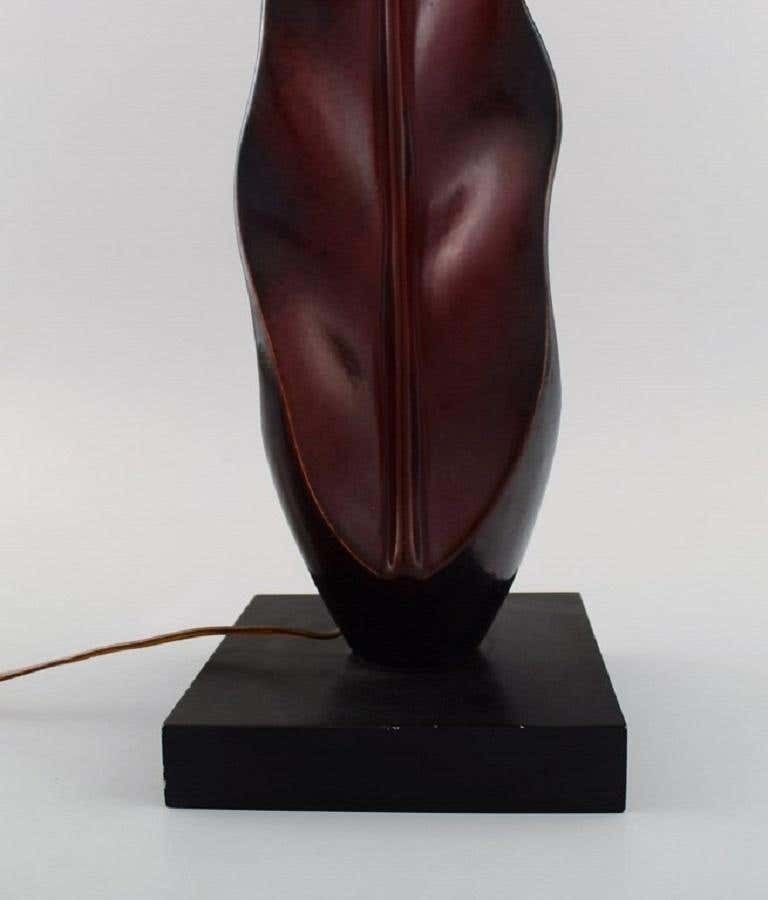 Organically Shaped Table Lamp In Hand Painted Wood On Base, Mid 20th Century photo buy