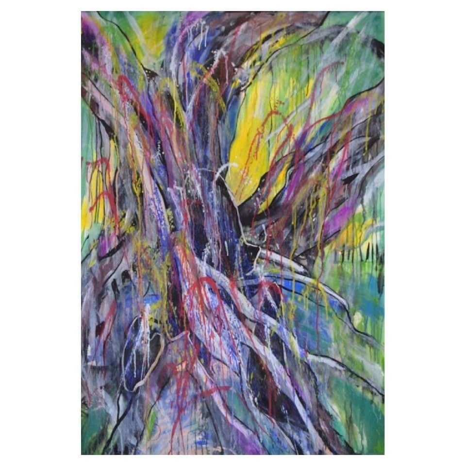 Ivy Lysdal, Mixed Media On Cardboard, Large Abstract Modernist Painting