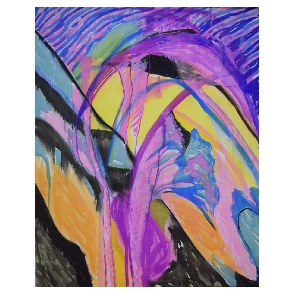Ivy Lysdal, Mixed Media On Cardboard, Large Abstract Modernist Painting