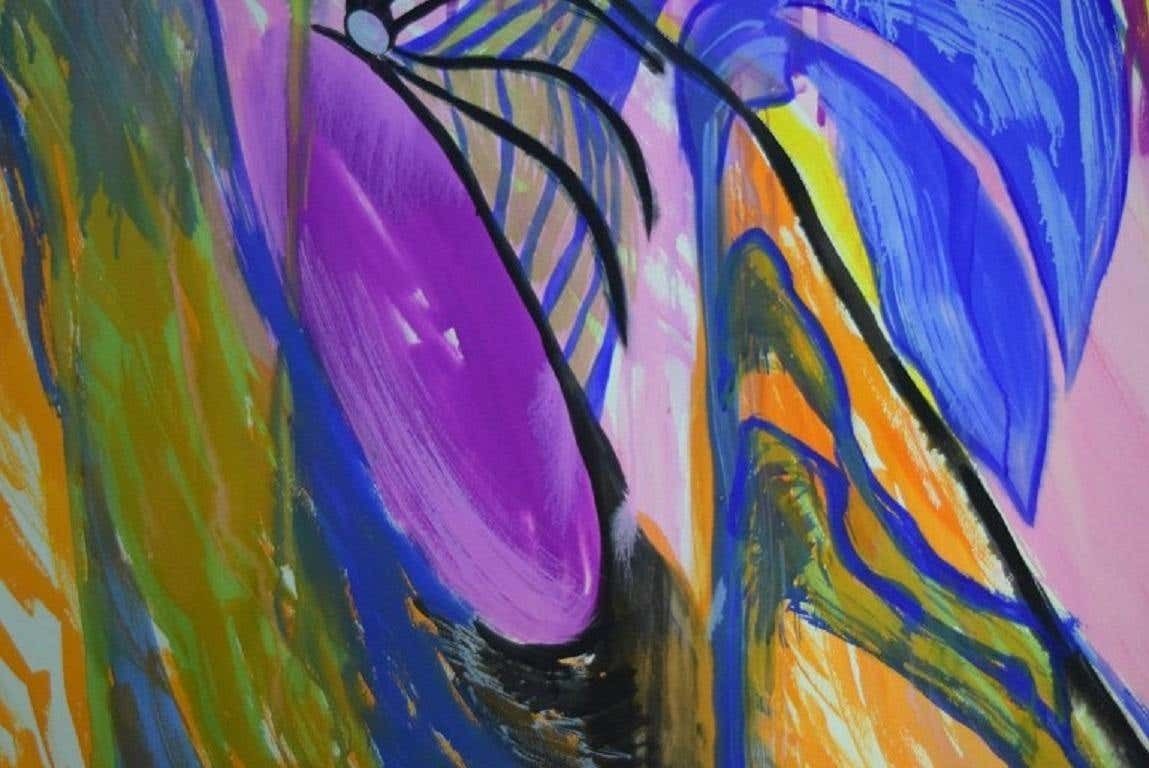 Ivy Lysdal, Mixed Media On Cardboard, Large Abstract Modernist Painting photo Art