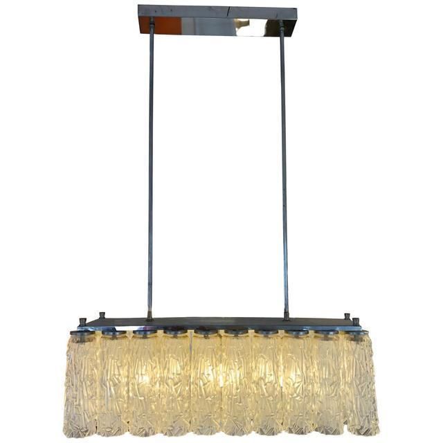 Italian Glass Tubes Chandelier By Venini, Italy, Circa 1960