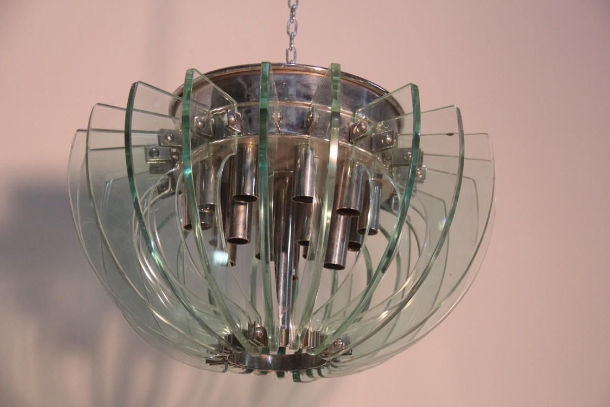 Mid Century Italian Sculptural Chandelir Gallott&Radice 1960s Crystl And Brass photo vinterior